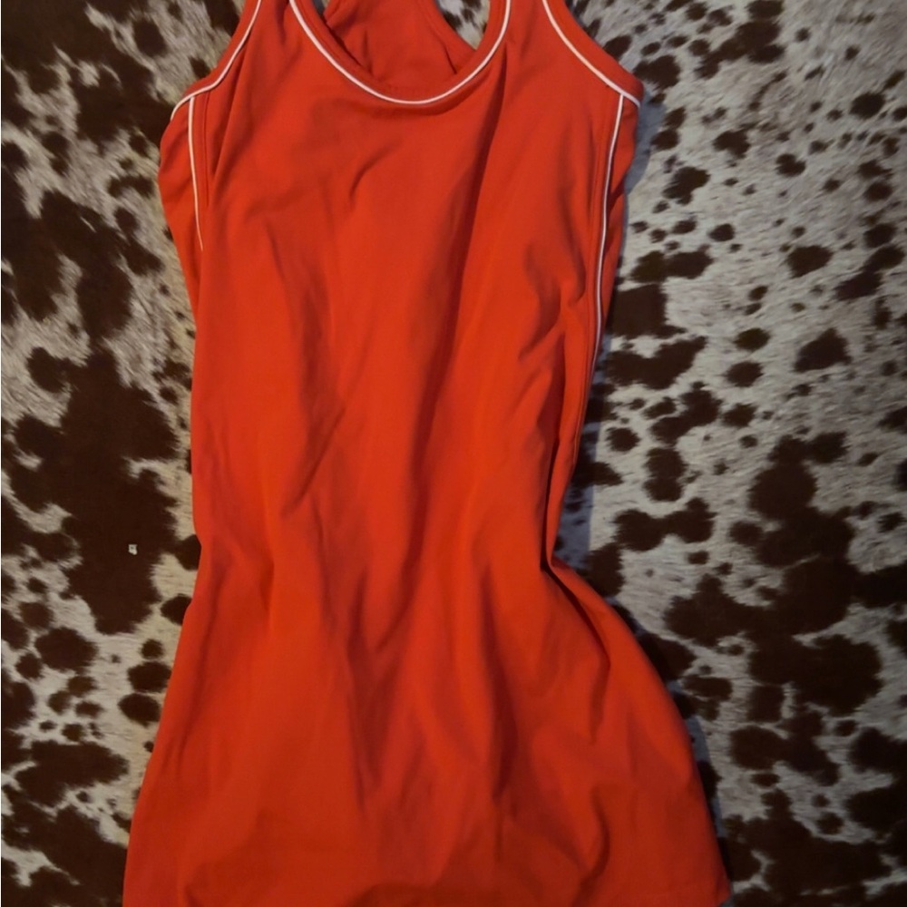 Avia red Athletic Tank Dress with bikers underneath